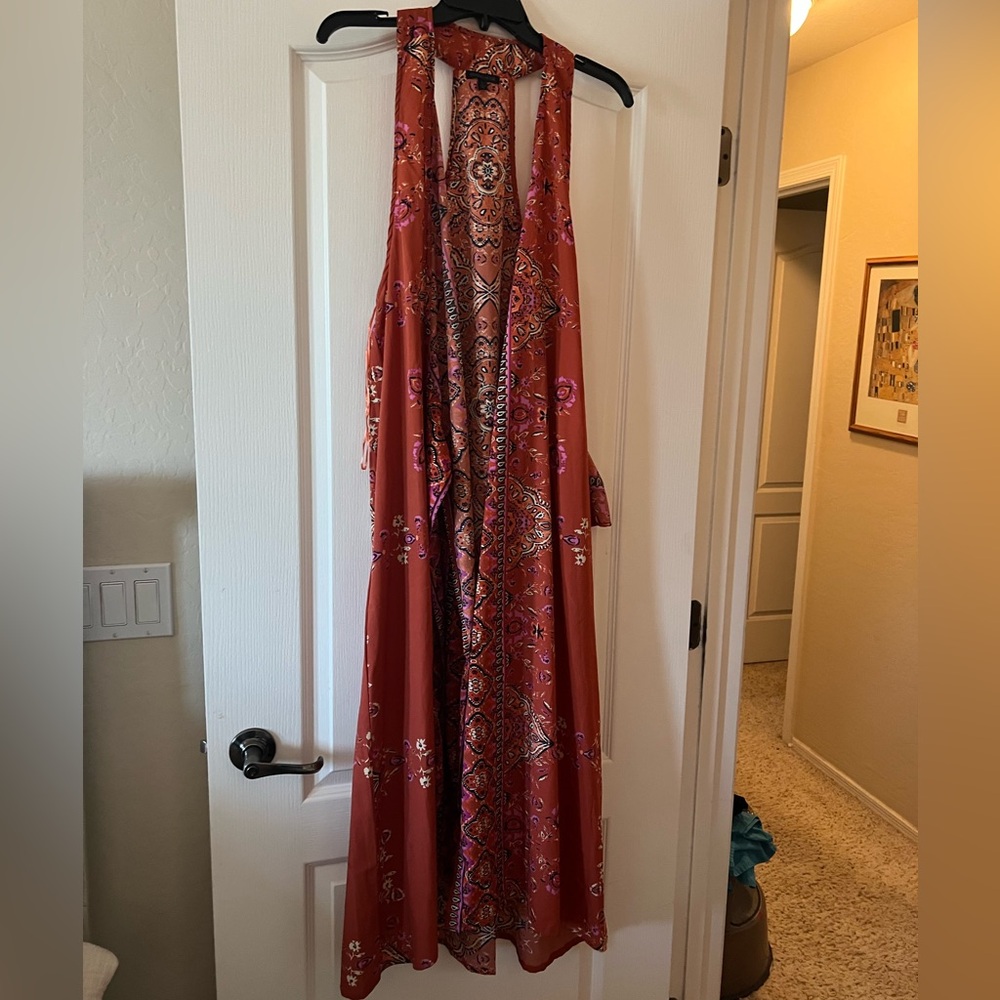 Kendall & Kylie Orange and Black Boho Cover Up